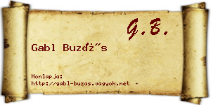 Gabl Buzás névjegykártya